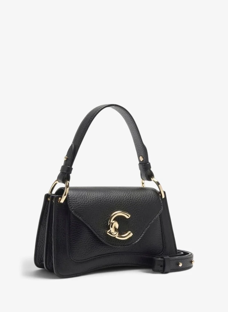 Coccinelle Black C-Me Bi-Material Top Handle Bag for Women | Best Price UAE