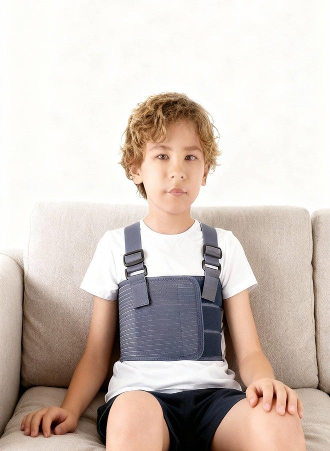 RousuMedi Pediatric Broken Rib Brace Adjustable Chest Support Belt Rib Protector Compression Wrap with Shoulder Straps for Children (Chest Circum:19.6''~27.5'') - Image 1