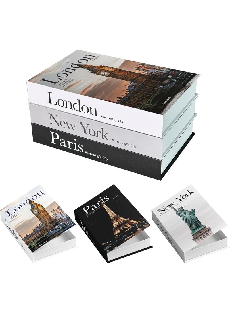 Coffee Table Decorative Books For Home Decor, Fake Books For Decoration, Aesthetic Bookshelf Decor for Living Room Office Bedroom, 3 Piece - Image 1