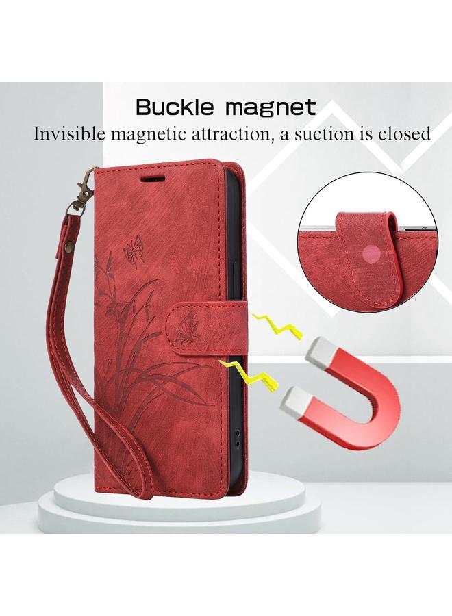 S-TOP Case For Redmi 14C 4G / Poco C75 Orchid Butterfly Embossed Leather Phone Case - Image 4