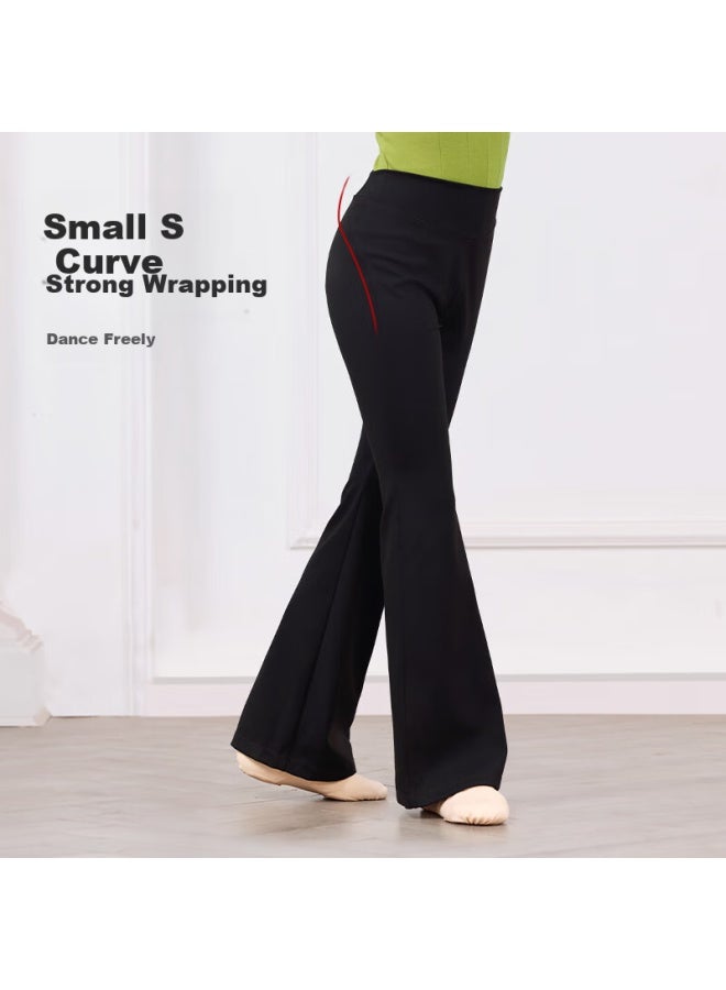 Aiwuge Aiwugo Children's Dance Flare Pants Girls Ballet Dance Practice Latin Dance Leggings Black 150 - Image 2