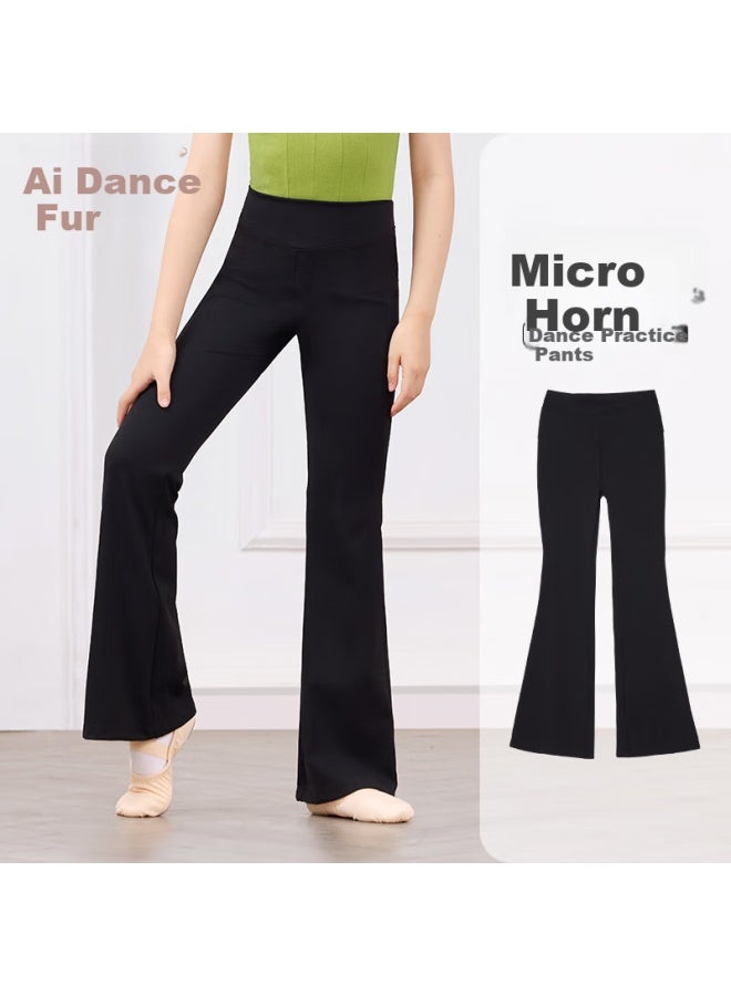 Aiwuge Aiwugo Children's Dance Flare Pants Girls Ballet Dance Practice Latin Dance Leggings Black 150 - Image 1