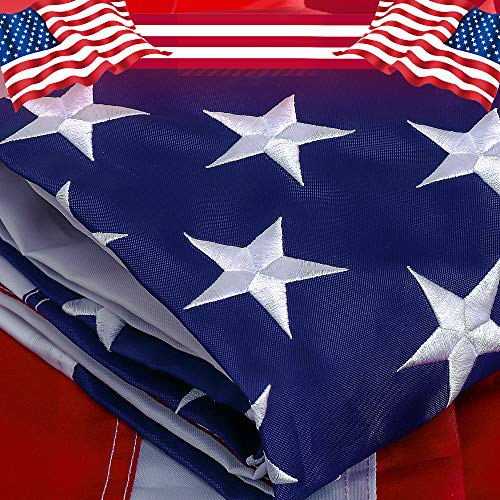 Freefy American Flag 3x5 ft - Embroidered Stars,Sewn Stripes, Durable Nylon,UV Protected,Brass Grommets,Perfect for Outdoor/Outside Use Heavy Duty US USA Flags - Image 1