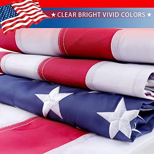 Freefy American Flag 3x5 ft - Embroidered Stars,Sewn Stripes, Durable Nylon,UV Protected,Brass Grommets,Perfect for Outdoor/Outside Use Heavy Duty US USA Flags - Image 5