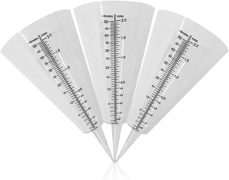 woobles 9pcs Farm Cup Tools Shaped Accurate Rain Garden Device Backyard Gauges Gauge Meter with Transparent Cones Conical Rainfall Useful Water Scale Clear Cone Color Plastic 20X10cmx3pcs As Shownx3pcs - Image 4