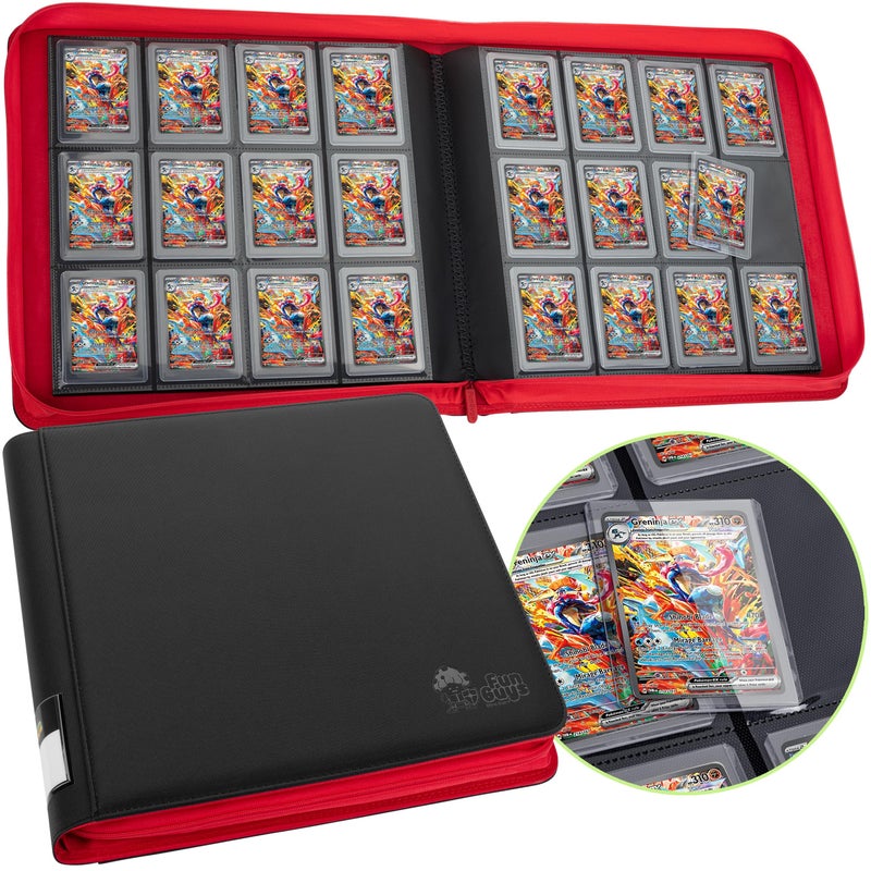 FunGuys Toploader Binder, Trading Card Binder Storage, 384 12 Pocket Top Loader Binder, Card Collection for Yugioh, MTG, TCG, Card Folders for Trading Cards - Image 1