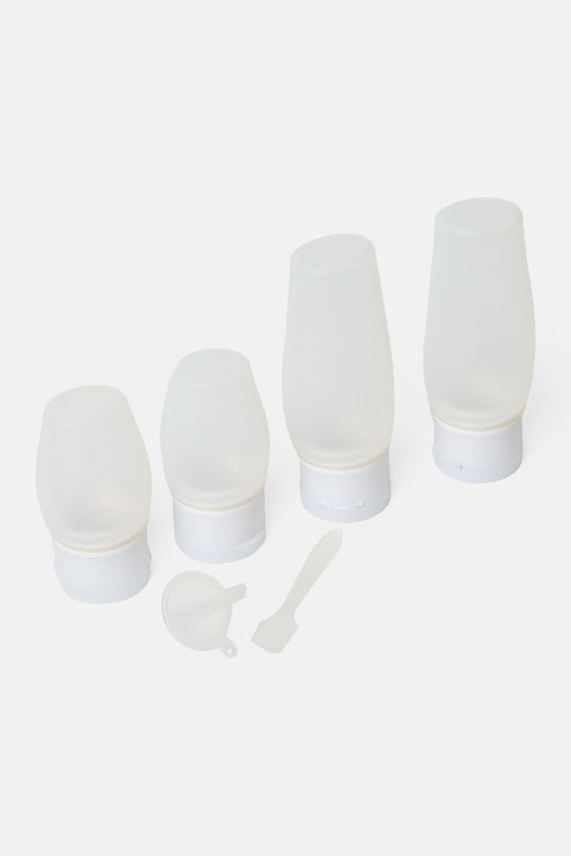 Miamica 4 Pcs Silicone Travel Bottle Set, Transparent - Image 3