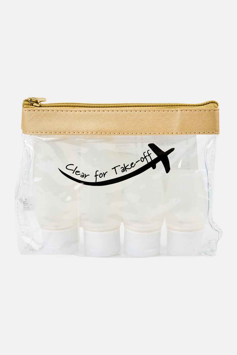 Miamica 4 Pcs Silicone Travel Bottle Set, Transparent - Image 1