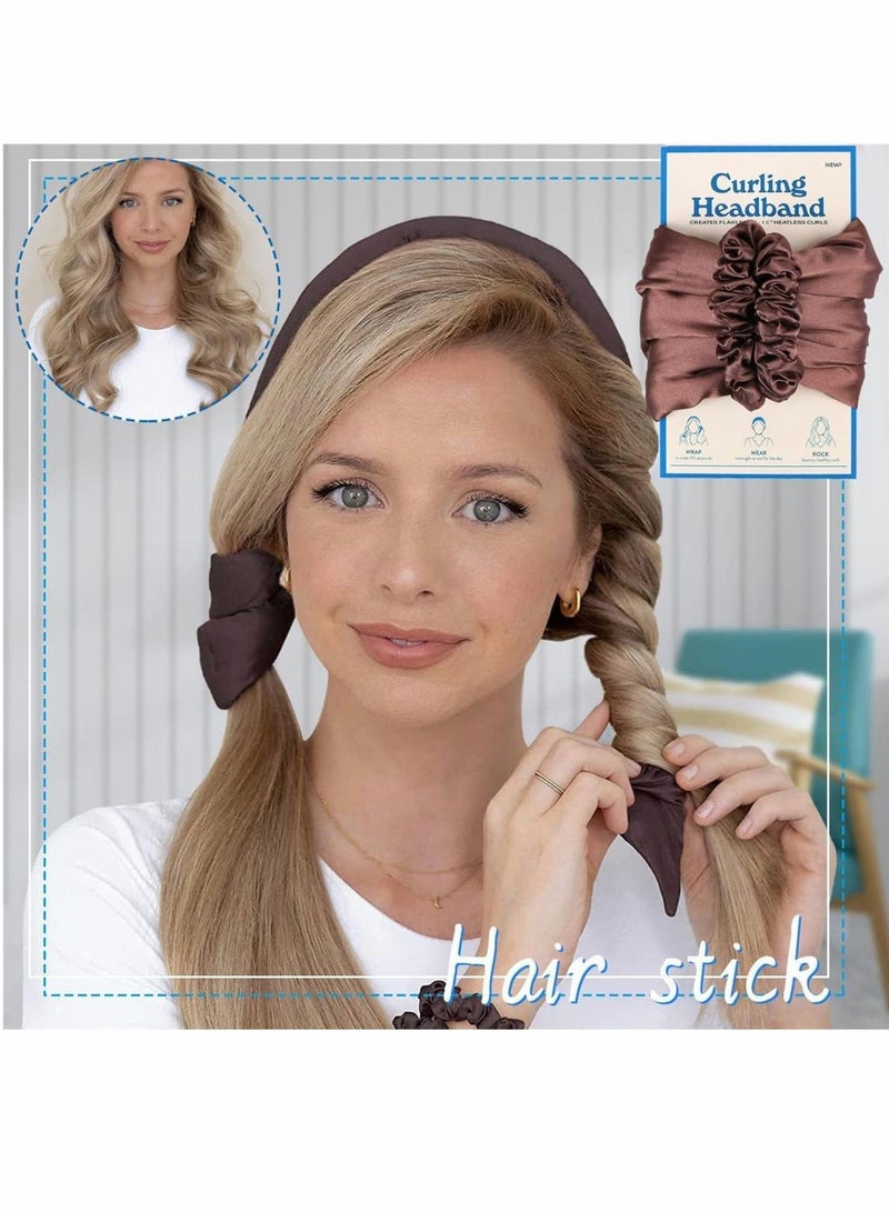 Zikra No Heat Curling Iron Headband, Lazy Curling Iron Foam Sponge Curling Big Waves, No Heat Wire Curling Headband, For Women Party, Party, Everyday Life - Image 1