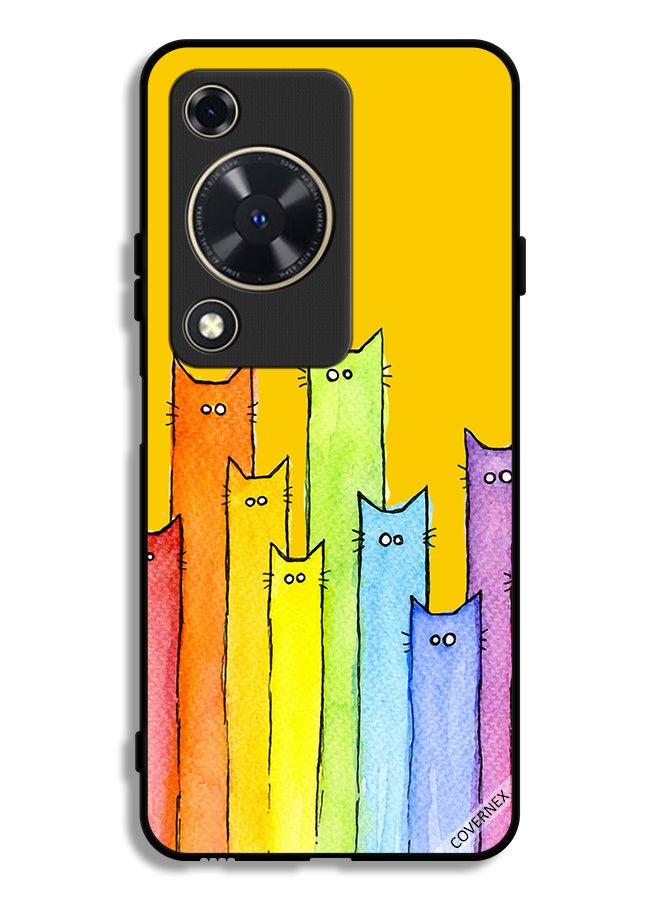 Covernex Huawei Nova Y72S Protective Case Cover Cat Puppet Art