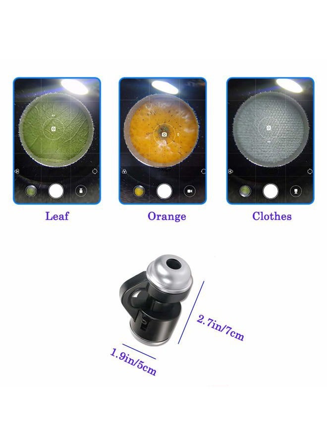 Jiusion 30X Zoom Bright LED Stereo Microscope Magnifier Clip-On Cell Phone Mobile Phone Camera Lens Compatible with Apple iPhone Samsung iPad - Image 5