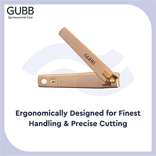 GUBB Nail Clipper For Men & Women - Fits naturally, Cuts precisely |Elegant designed |Easy to hold |Safe for skin |sharp blades | Offers well-groomed nails | Suitable for men and women - Gold - Image 3
