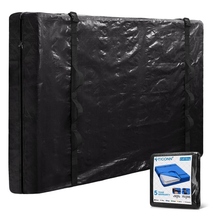 MATTRESS BAGS FOR MOVING HEAVY DUTY CALI KING MATTRESS COVER STORAGE BAG WITH FULLAROUND HANDLE AND ADJUSTABLE BUCKLES BLACK CALI KING