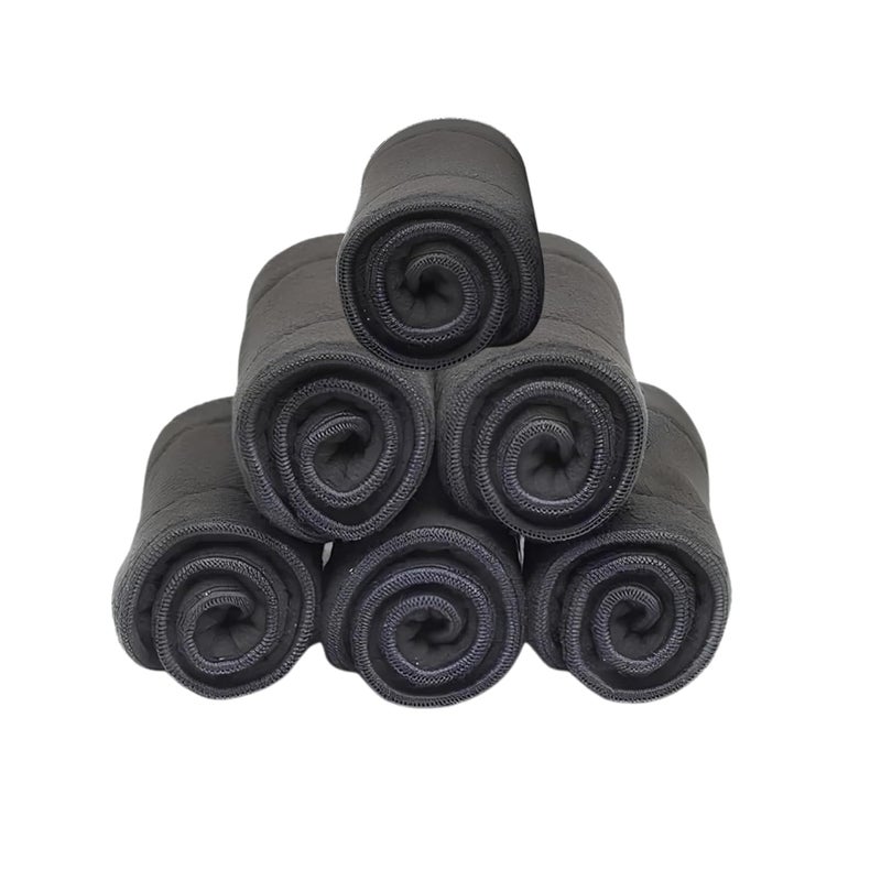 AEREX Reusable Diaper Inserts Pads | Bamboo Charcoal Inserts Liners Natures Cloth Diaper Liner | Wet Free Booster Inserts Baby Cloth Diaper | Nappy Inserts for Baby Cloth Diapers (Pack of 6) - Image 1