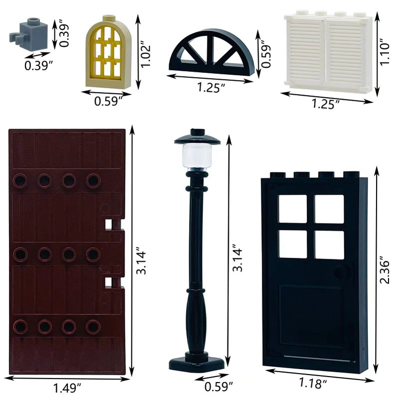 Miutrue Building Bricks Kit Glasses Windows and Doors Set Accessories Compatible for Generic Classic Bricks for Kids Boys Grils Building Kits fits with Major Brands - Image 3