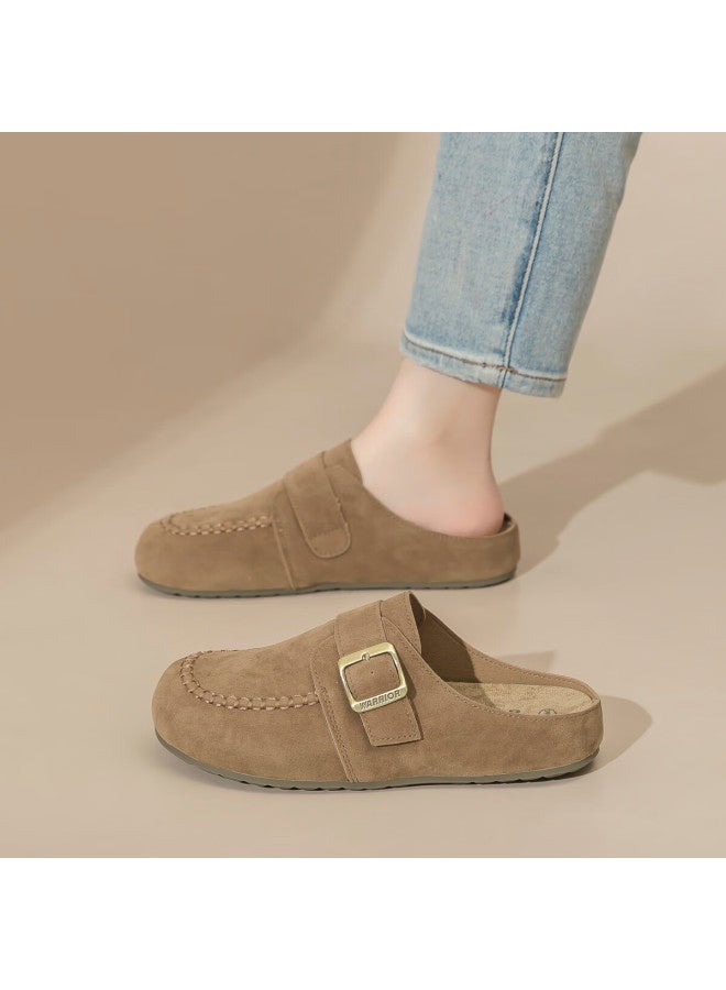 Pull Back Warrior Women's Birkenstyle Slip-on Casual Shoes Wxp2287 Coffee Color Size 35 - Image 2
