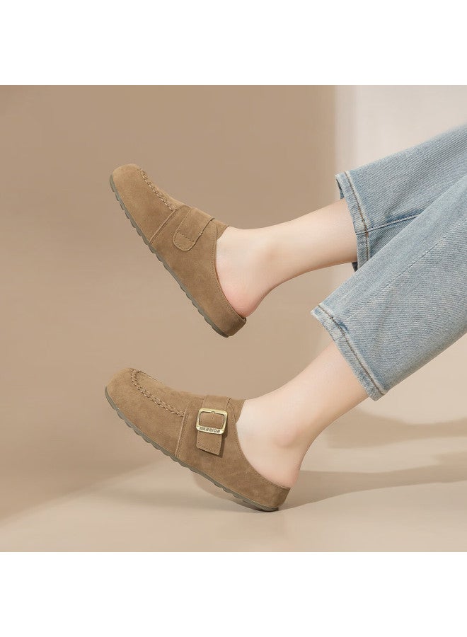 Pull Back Warrior Women's Birkenstyle Slip-on Casual Shoes Wxp2287 Coffee Color Size 35 - Image 3