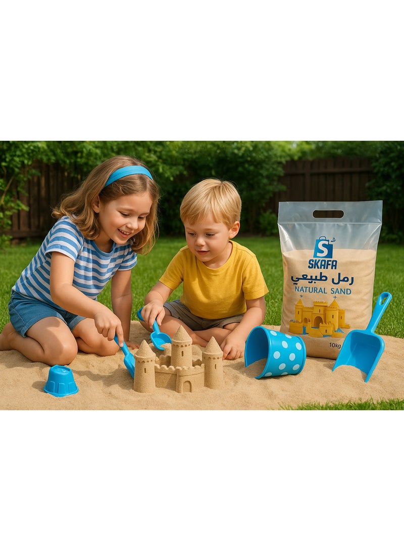 SKAFA Natural Play Sand for Kids | 10kg Clean & Soft Sensory Sand for Indoor/Outdoor Fun | Castle Building & Creative Play Activities  - Image 2