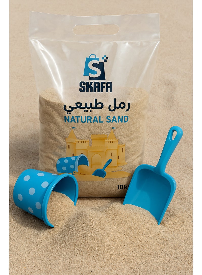 SKAFA Natural Play Sand for Kids | 10kg Clean & Soft Sensory Sand for Indoor/Outdoor Fun | Castle Building & Creative Play Activities  - Image 1