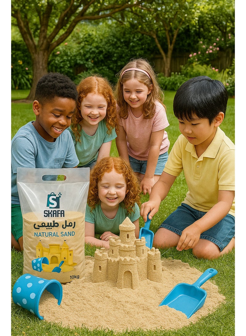 SKAFA Natural Play Sand for Kids | 10kg Clean & Soft Sensory Sand for Indoor/Outdoor Fun | Castle Building & Creative Play Activities - Image 2