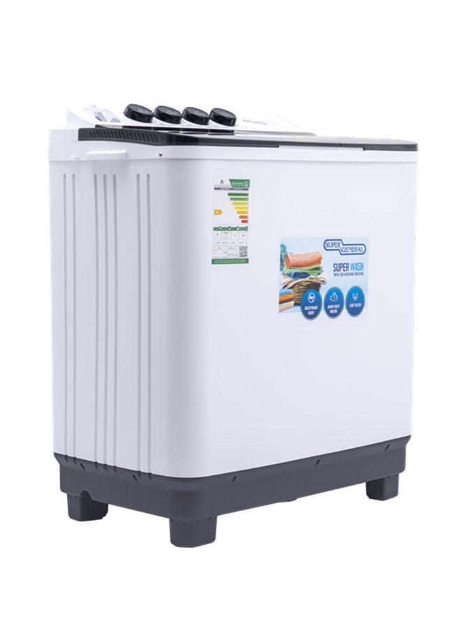 SUPER GENERAL Semi Automatic Washing Machine With Lint Filter 8 kg KSGW85 White - Image 4