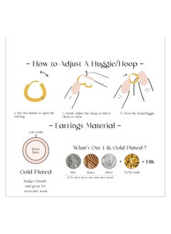 Mevecco Women Huggie Hoop Earrings Gold Ear Stud Cuff 14K Gold Filled Small Boho Beach Simple Delicate Handmade Hypoallergenic Jewelry Gift  - Image 3