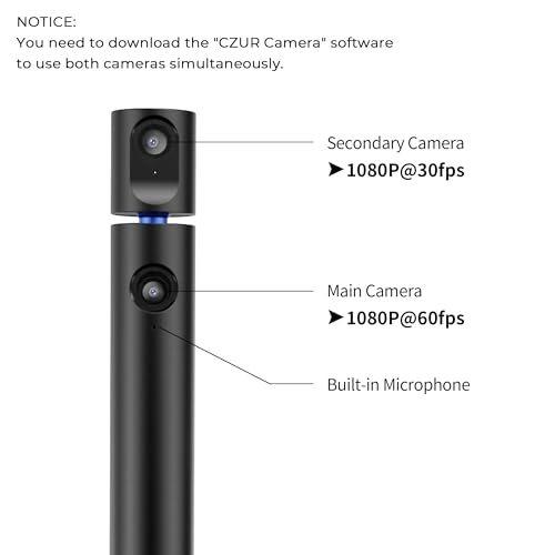 CZUR Halo X Pro Dual Webcam for PC, 1080P Web Camera with Microphone, USB Camera for Computer, 90° View, Plug & Play, Compatible with Windows&Mac, for TikTok/YouTube/Yahoo Messenger - Image 2