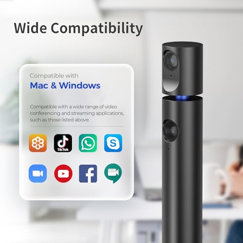 CZUR Halo X Pro Dual Webcam for PC, 1080P Web Camera with Microphone, USB Camera for Computer, 90° View, Plug & Play, Compatible with Windows&Mac, for TikTok/YouTube/Yahoo Messenger - Image 5
