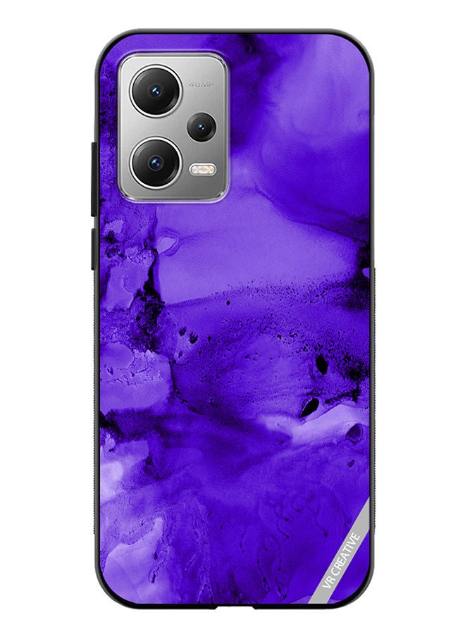 VR CREATIVE Protective Case Cover For Xiaomi Redmi Note 12 Violet Alcohol Ink Wash Texture On White Paper Design Multicolour - Image 1