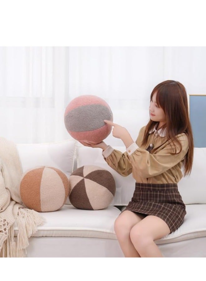 The 30cm decorative round pillow creative ball cushion simple plush cushion is suitable for sofas, living rooms, bedrooms, offices, and photo props - Image 3