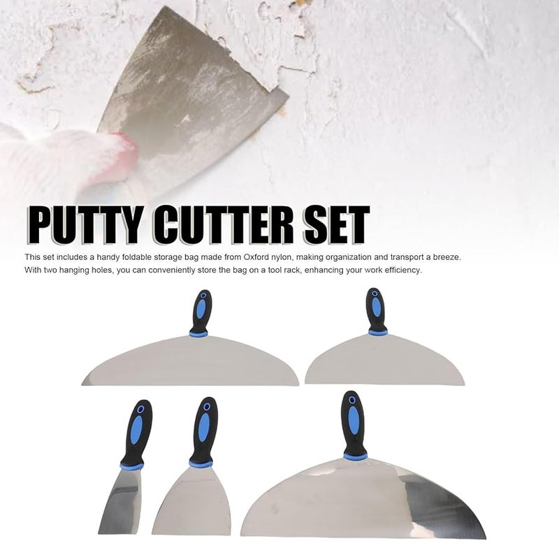 5PCS Stainless Steel Putty Knife Set Drywall Scraper Tool For Repair And Wallpaper Removal - Image 4