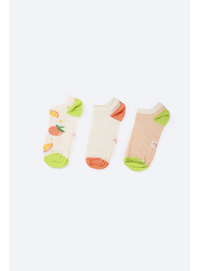 Carina Cotton Ankle Socks - 3 Pairs - Image 2