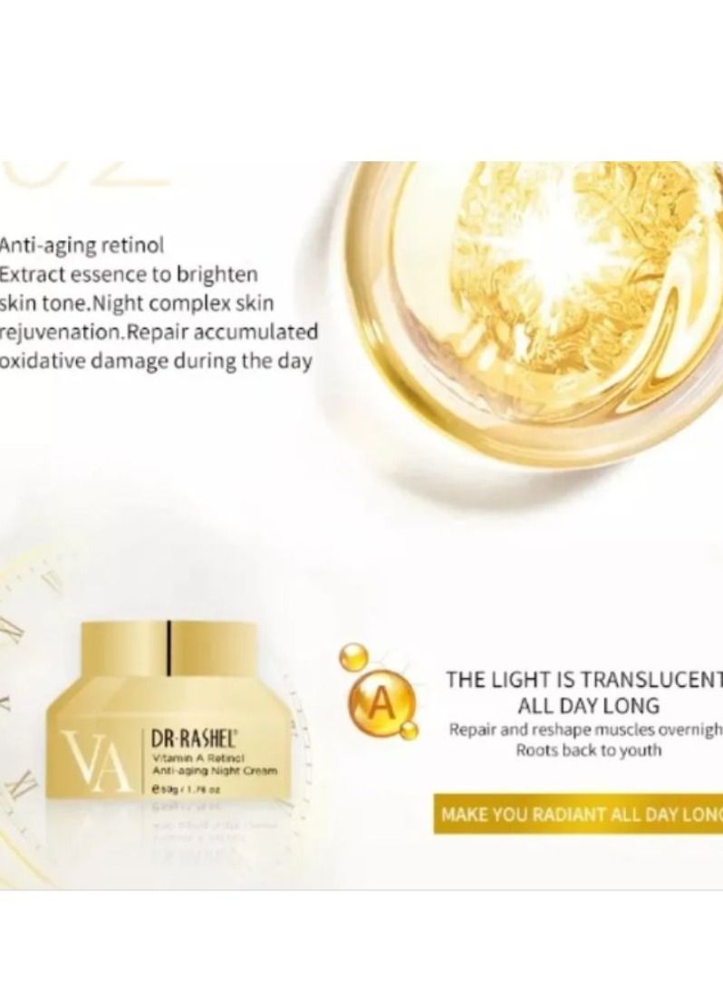 RASHELL Vitamin A Retinol Anti Aging Night Cream 50grams - Image 3