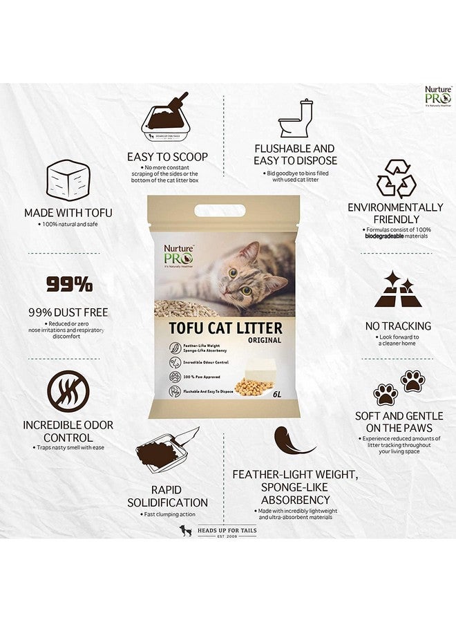 Heads Up For Tails Nurture Pro Tofu Cat Litter Original (Flushable & Lasts 4 Weeks) - 6L - Image 3