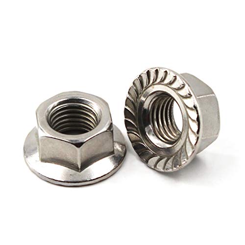 SeeRaphee 304 Stainless Steel Metric Flange M8 Nuts 8mm Hex Nut-25 Pack - Image 2