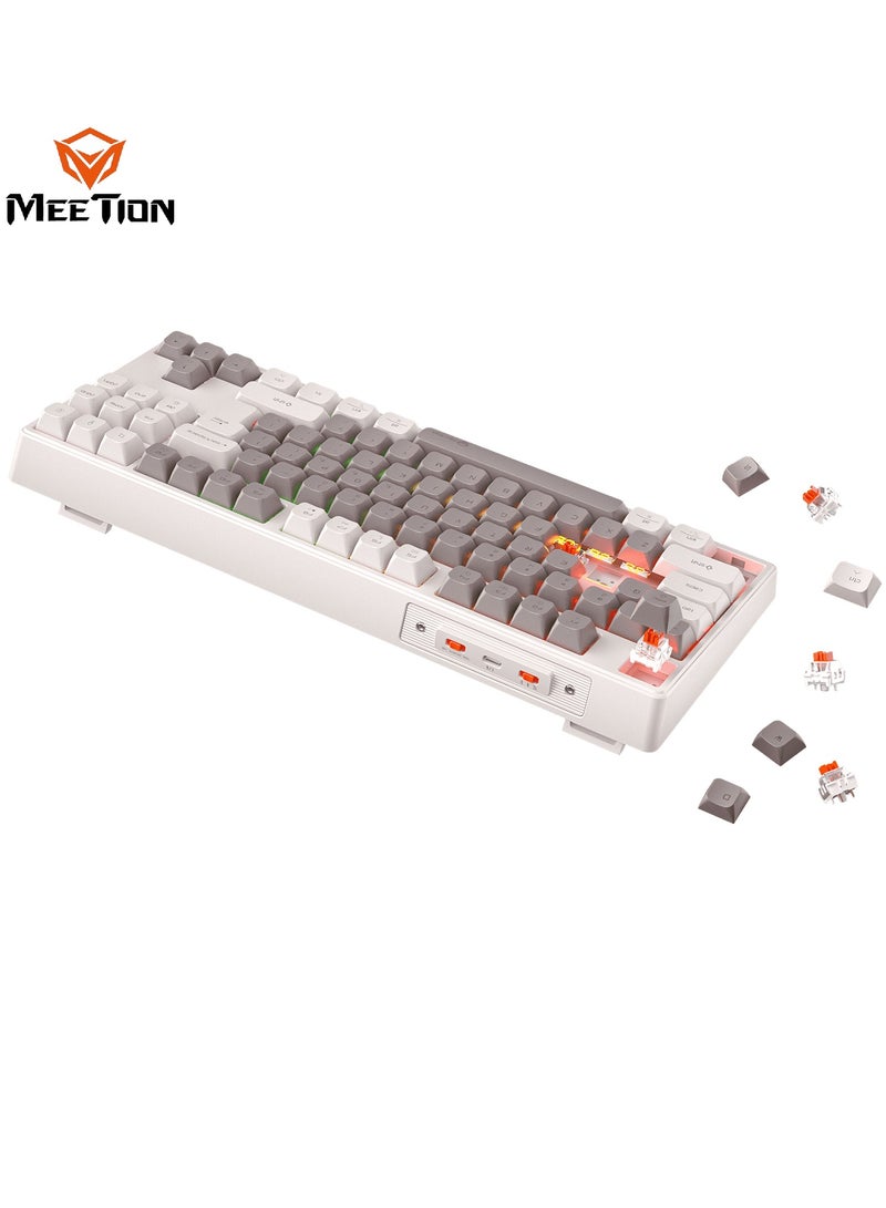Meetion لوحة مفاتيح ميكانيكية لاسلكية RGB ثلاثية الوضعيات MK14 TKL 87 مفتاح - Image 2