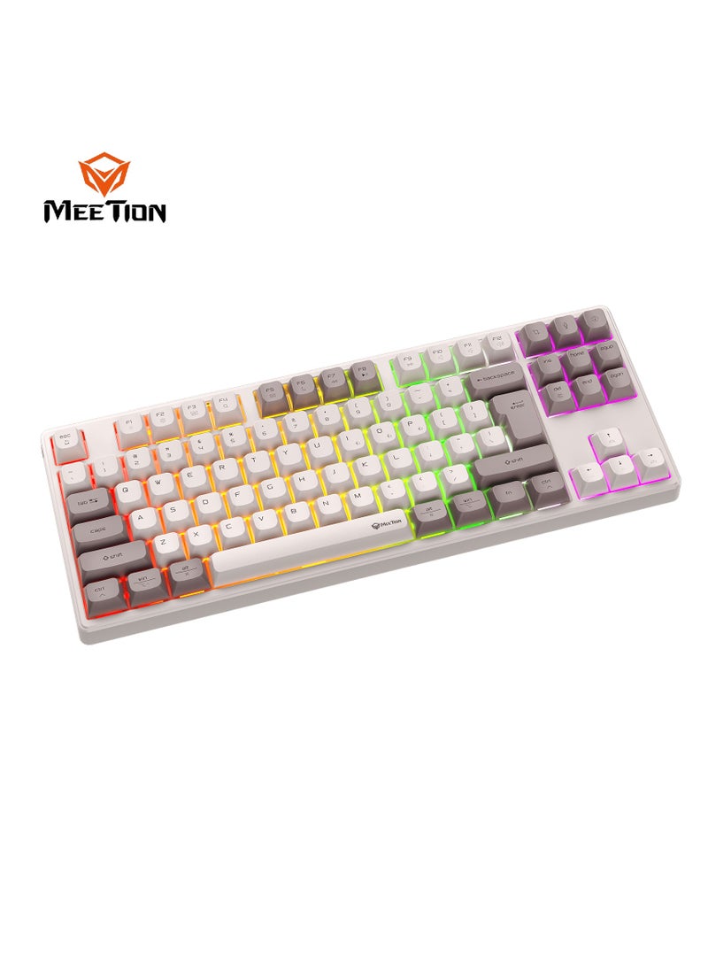 Meetion لوحة مفاتيح ميكانيكية لاسلكية RGB ثلاثية الوضعيات MK14 TKL 87 مفتاح - Image 3