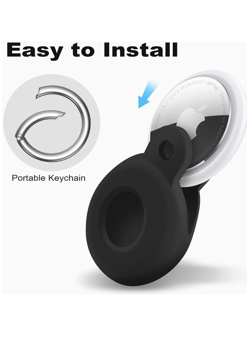 Airtag Holder Compatible with Air Tag, Airtags Cover with Keychain, Protective Silicone Case Key Ring for Apple Air Tags Multi-Color Airtag Accessories (2 pack)  - Image 2