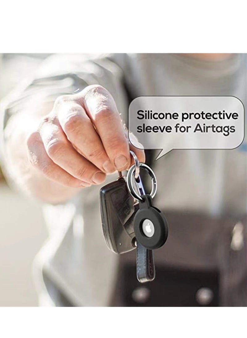 Airtag Holder Compatible with Air Tag, Airtags Cover with Keychain, Protective Silicone Case Key Ring for Apple Air Tags Multi-Color Airtag Accessories (2 pack)  - Image 5
