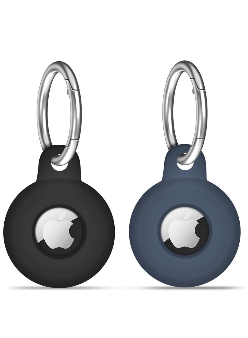 Airtag Holder Compatible with Air Tag, Airtags Cover with Keychain, Protective Silicone Case Key Ring for Apple Air Tags Multi-Color Airtag Accessories (2 pack)  - Image 1