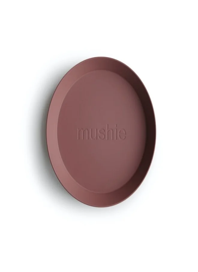 mushie Set Of 2 Round Dinner Plates - Woodchuck