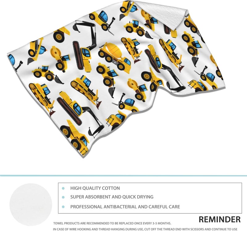 CXULIN Construction Machines Hand Towels Set of 2,Tractor Decorative Towels Highly Absorbent Soft Towels for Bathroom Beach Kitchen Spa Gym Face Towel 14x28 Inch - Image 3