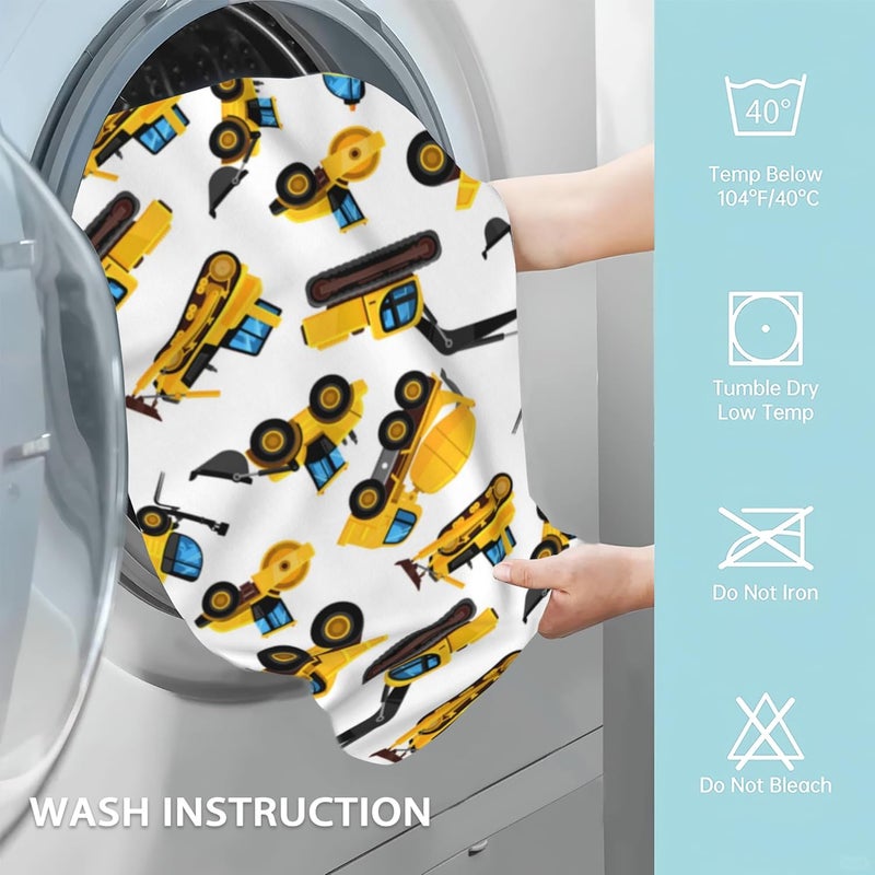 CXULIN Construction Machines Hand Towels Set of 2,Tractor Decorative Towels Highly Absorbent Soft Towels for Bathroom Beach Kitchen Spa Gym Face Towel 14x28 Inch - Image 5