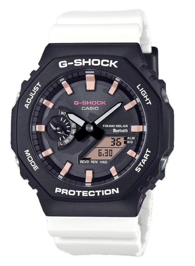 CASIO Casio LCD/pointer double display series 200m waterproof depth solar Shi Ying movement resin strap Japanese and Korean watches with the same black dial for men and women. - Image 1