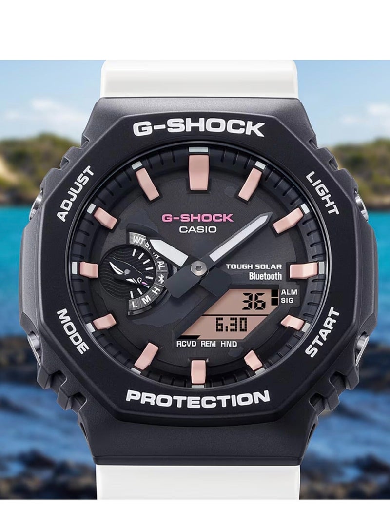 CASIO Casio LCD/pointer double display series 200m waterproof depth solar Shi Ying movement resin strap Japanese and Korean watches with the same black dial for men and women. - Image 3