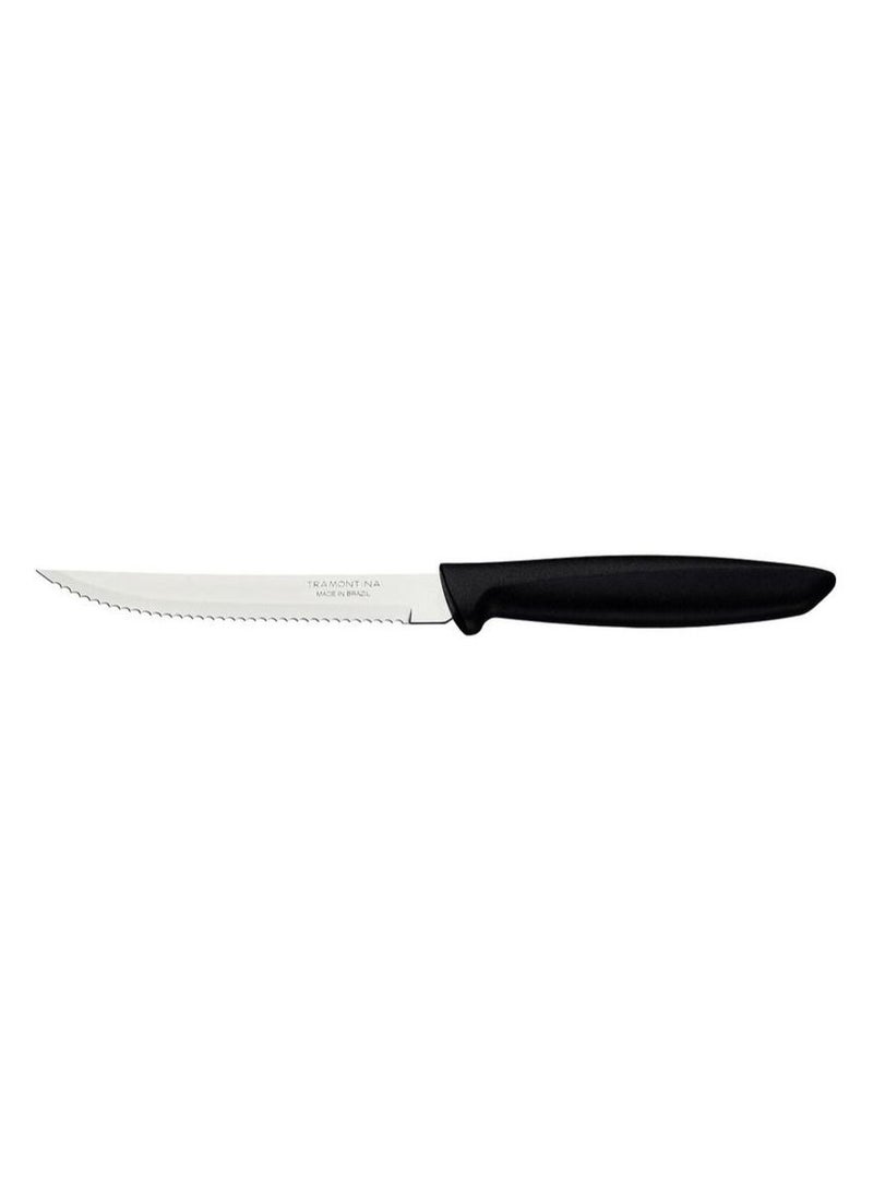 TRAMONTINA Since 1911,Made in Brazil- Plenus 5 Inches Steak and Fruit Knife with Stainless Steel Blade and Black Polypropylene Handle 