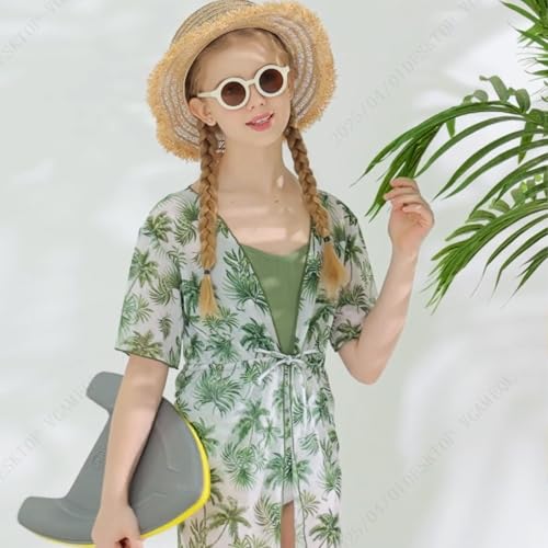 Funnycokid Girls Swimsuits Size 10 12 One Piece Bathing Suits Cover up Kids Swim Suit Hawaiian Outfit 10-12 Years - Image 2