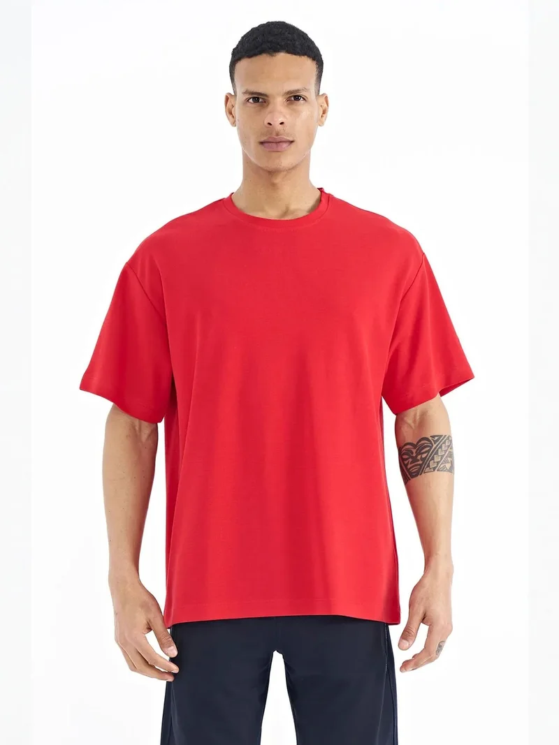 تومي لايف TOMMY Oversized Cotton-Blend Crew Neck T-Shirt With Patch