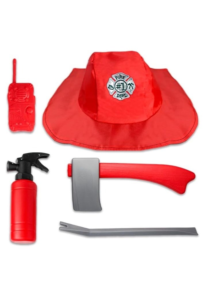 UKR Firefighter Kids Dressing Up & Costumes Role Play Dress Up Set | Includes Accessories: Fire Extinguisher, Axe, Hat & Badge | Perfect for Parties & Imaginative Play (110-150 CM) - Image 2