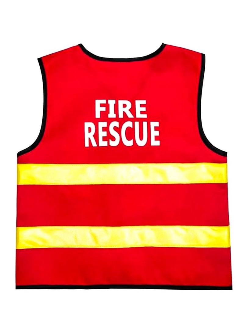 UKR Firefighter Kids Dressing Up & Costumes Role Play Dress Up Set | Includes Accessories: Fire Extinguisher, Axe, Hat & Badge | Perfect for Parties & Imaginative Play (110-150 CM) - Image 3